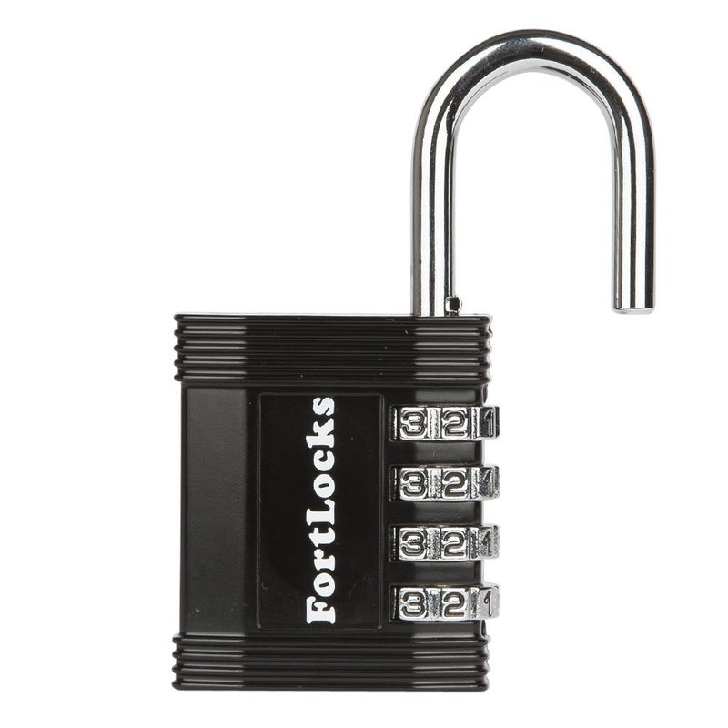 FortLocks Padlock - 4 Digit Combination Lock for Gym Outdoor & School Locker, Fence, Case & Shed â€“ Heavy Duty Resettable Set Your Own Combo â€“ Waterproof & Weatherproof (1 Pack - Black) - Image 5